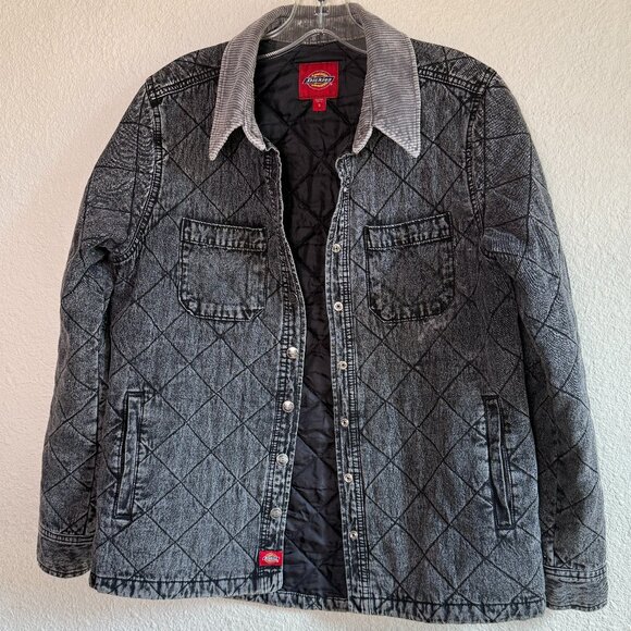 Dickies 💋 Women's Quilted Chore Jacket \\ Size Small // Washed Black \\ Zumies - Picture 15 of 16